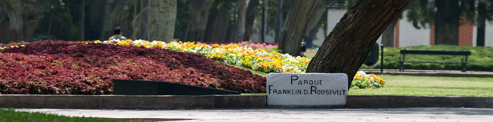 Vista del Parque Franklin D. Roosevelt en San Isidro, frente a la Residencial Roosevelt